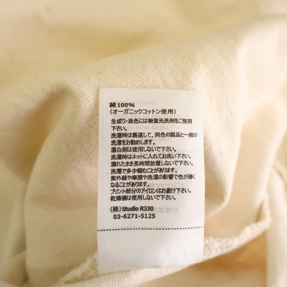 STUDIO R330(ステュディオ アール スリーサーティー) ロゴ刺繍 ロングスリーブカットソー 長袖Tシャツ アイボリー