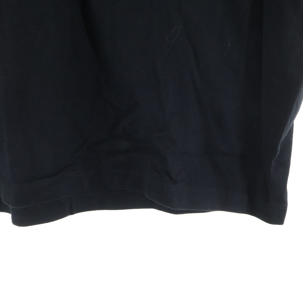 NO BRAND(ノーブランド) STUDIO R330(ステュディオ アール スリーサーティー)フロントプリント クルーネック半袖Tシャツ ブラック