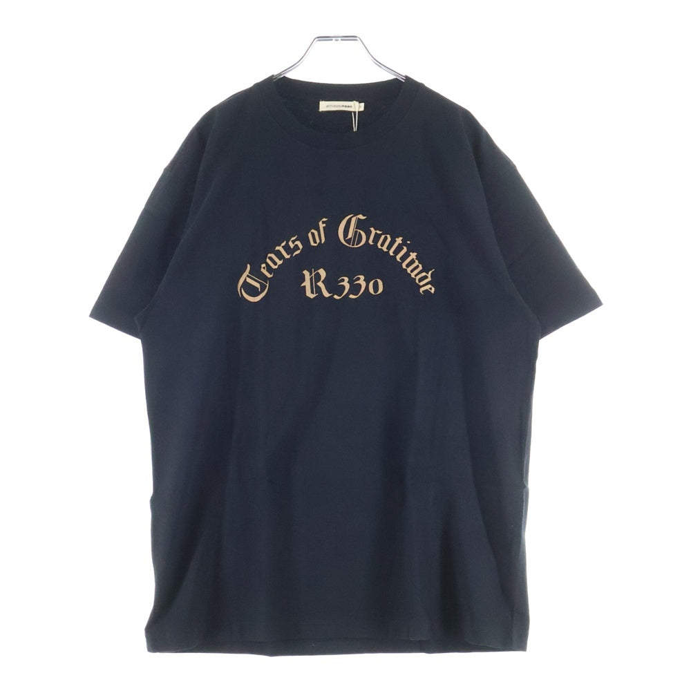 NO BRAND(ノーブランド) STUDIO R330(ステュディオ アール スリーサーティー)ロゴプリント クルーネック半袖Tシャツ ブラック
