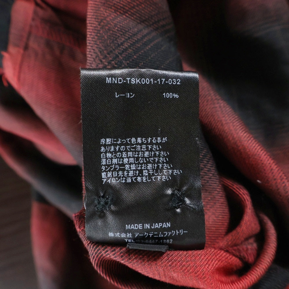MINEDENIM(マインデニム) Rayon Ombre Check Loose Work SH レーヨン オンブレ チェック ルーズ ワーク シャツ レッド MND-TSK001-17-022