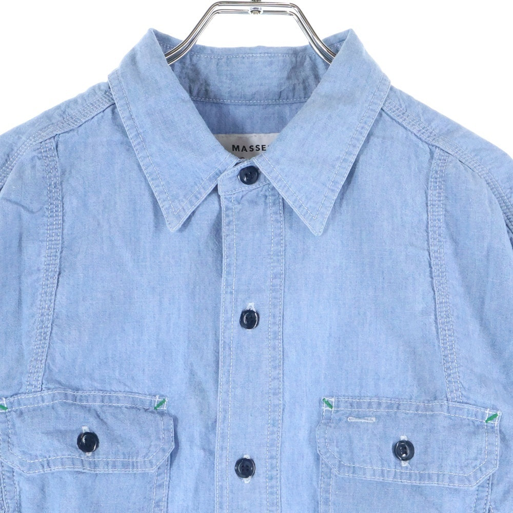 MASSES(マシス) 25AW CHAMBRAY WORK SHIRT シャンブレーワークシャツ ブルー
