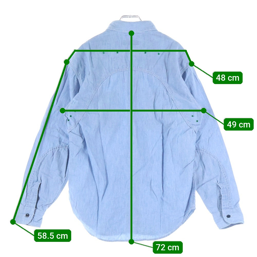 MASSES(マシス) 25AW CHAMBRAY WORK SHIRT シャンブレーワークシャツ ブルー