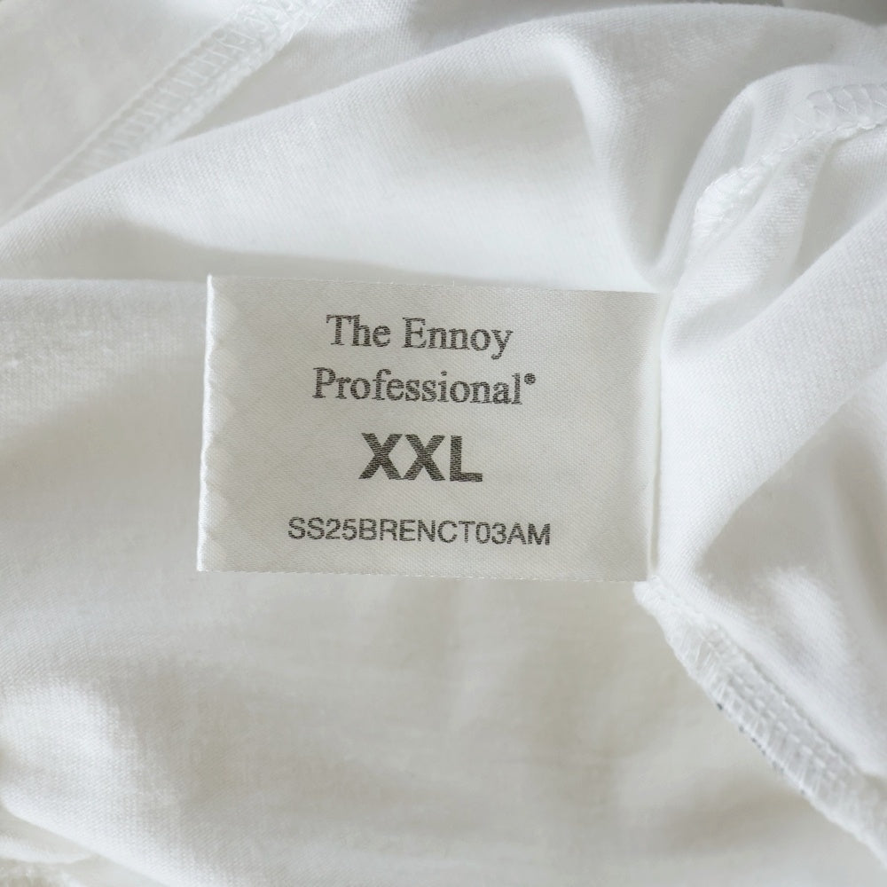 The Ennoy Professional(エンノイプロフェッショナル) 25SS CIRCLE E DRIP T-SHIRT TEE サークルE ドリップロゴ クルーネックTシャツ 半袖カットソー ホワイト SS25BRENCT03AM