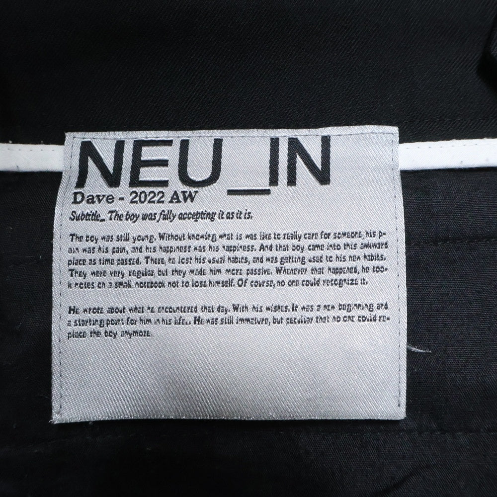 NO BRAND(ノーブランド) NEU IN/ニューイン 22AW ワイドスラックスパンツ ブラック 22AWPDB02