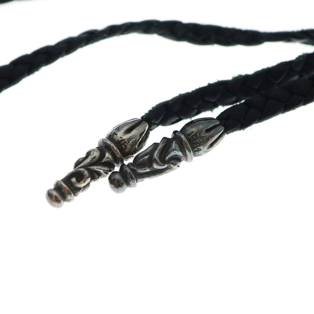 クロムハーツ Chrome Hearts レザーブレード ネックレス925 CHROME HEARTS(クロムハーツ) LEATHER BRAID スクロールレザーブレード