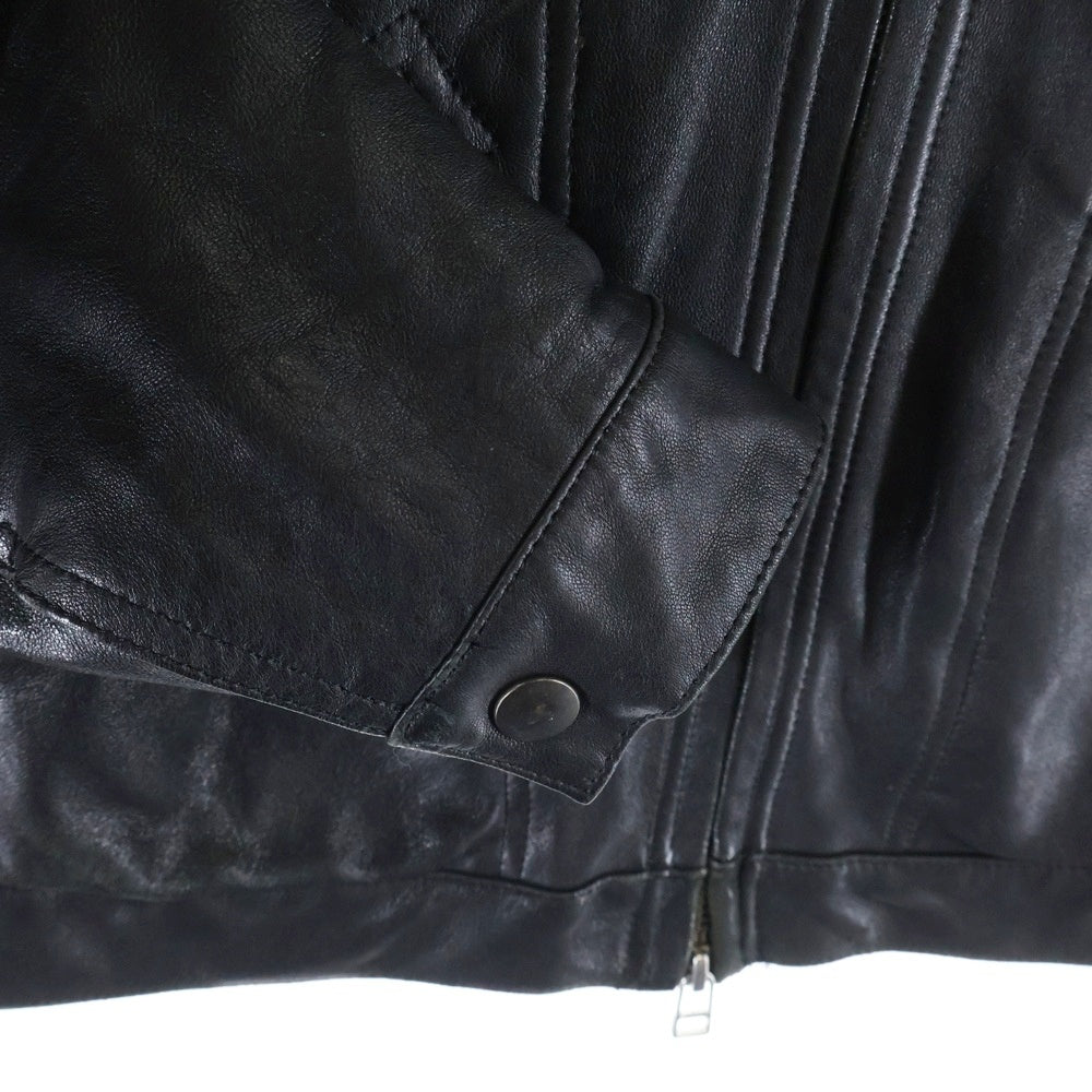 NUMBER (N)INE(ナンバーナイン) ジップアップ ラムレザー ジャケット ブルゾン ブラック