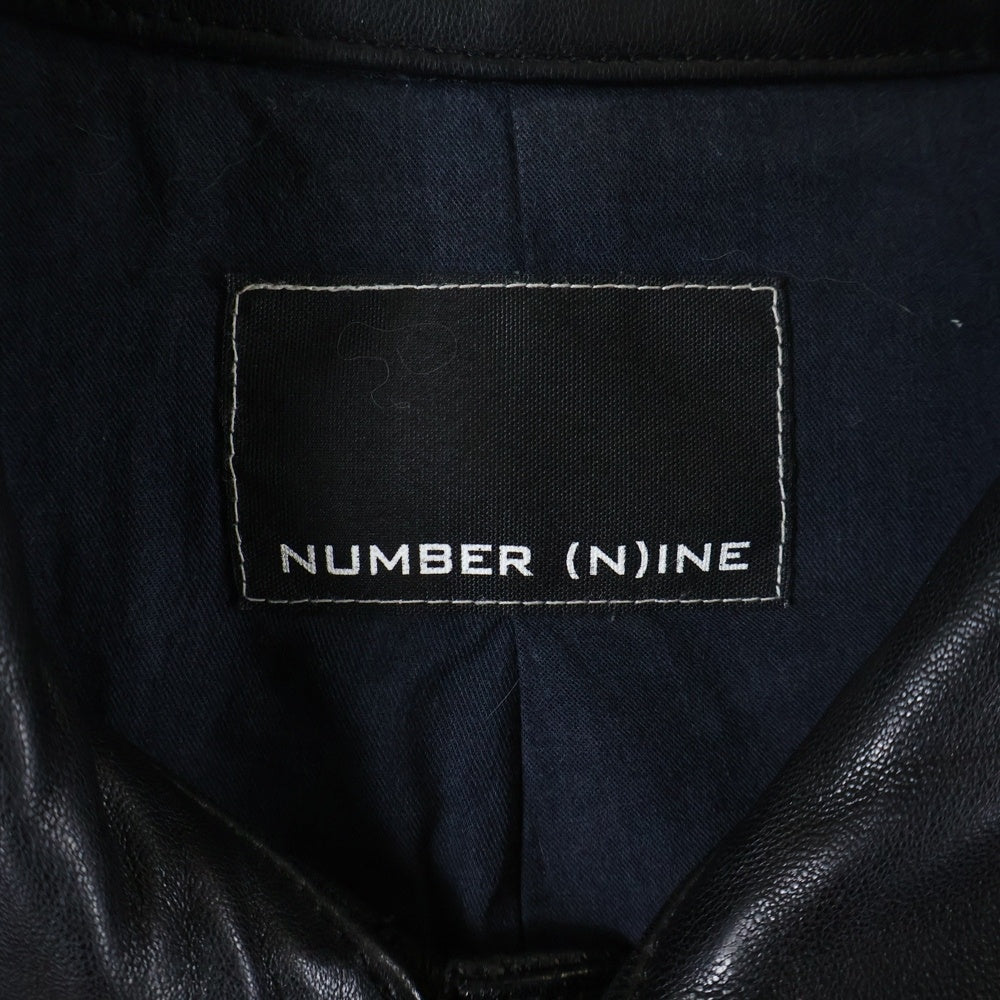 NUMBER (N)INE(ナンバーナイン) ジップアップ ラムレザー ジャケット ブルゾン ブラック