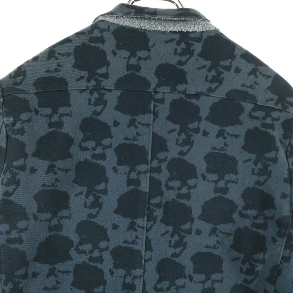 UNDERCOVER(アンダーカバー) 01AW D.A.V.F期 宝飾期 スカル総柄 リバーシブルジャケット ネイビー/グレー