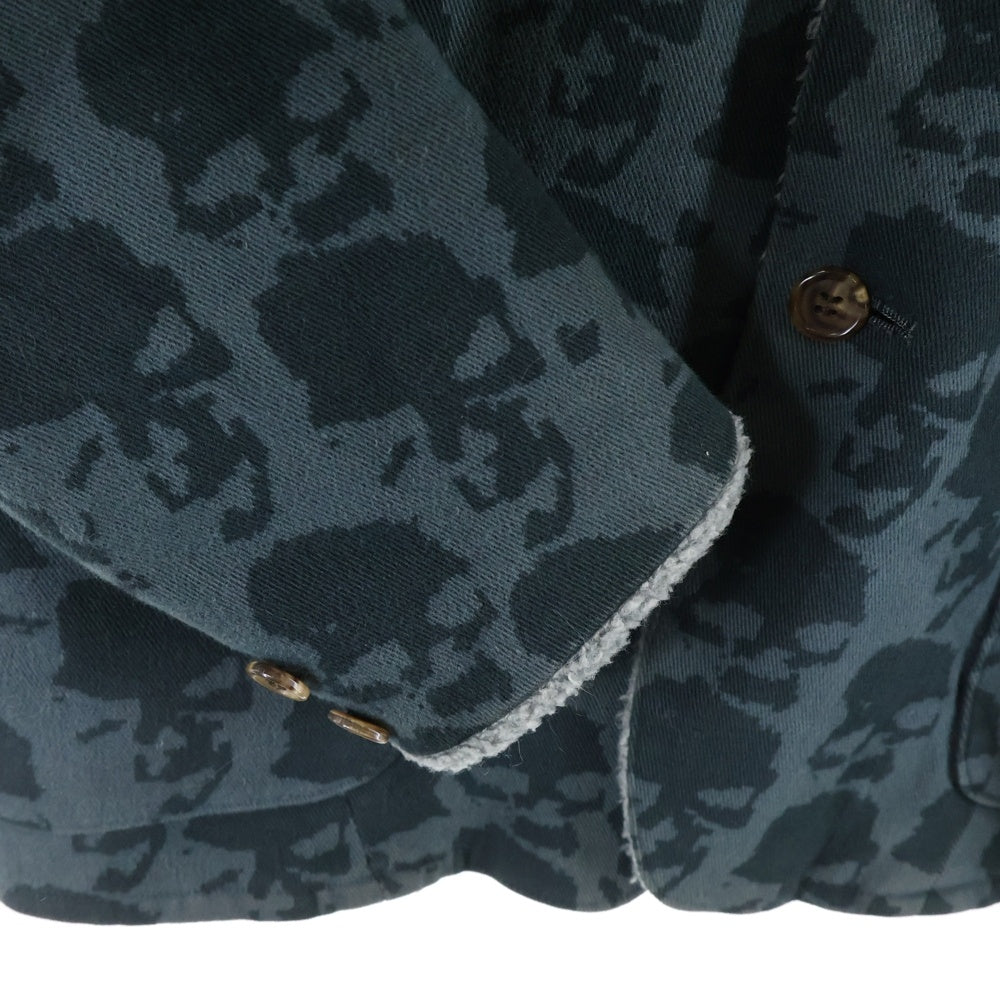 UNDERCOVER(アンダーカバー) 01AW D.A.V.F期 宝飾期 スカル総柄 リバーシブルジャケット ネイビー/グレー