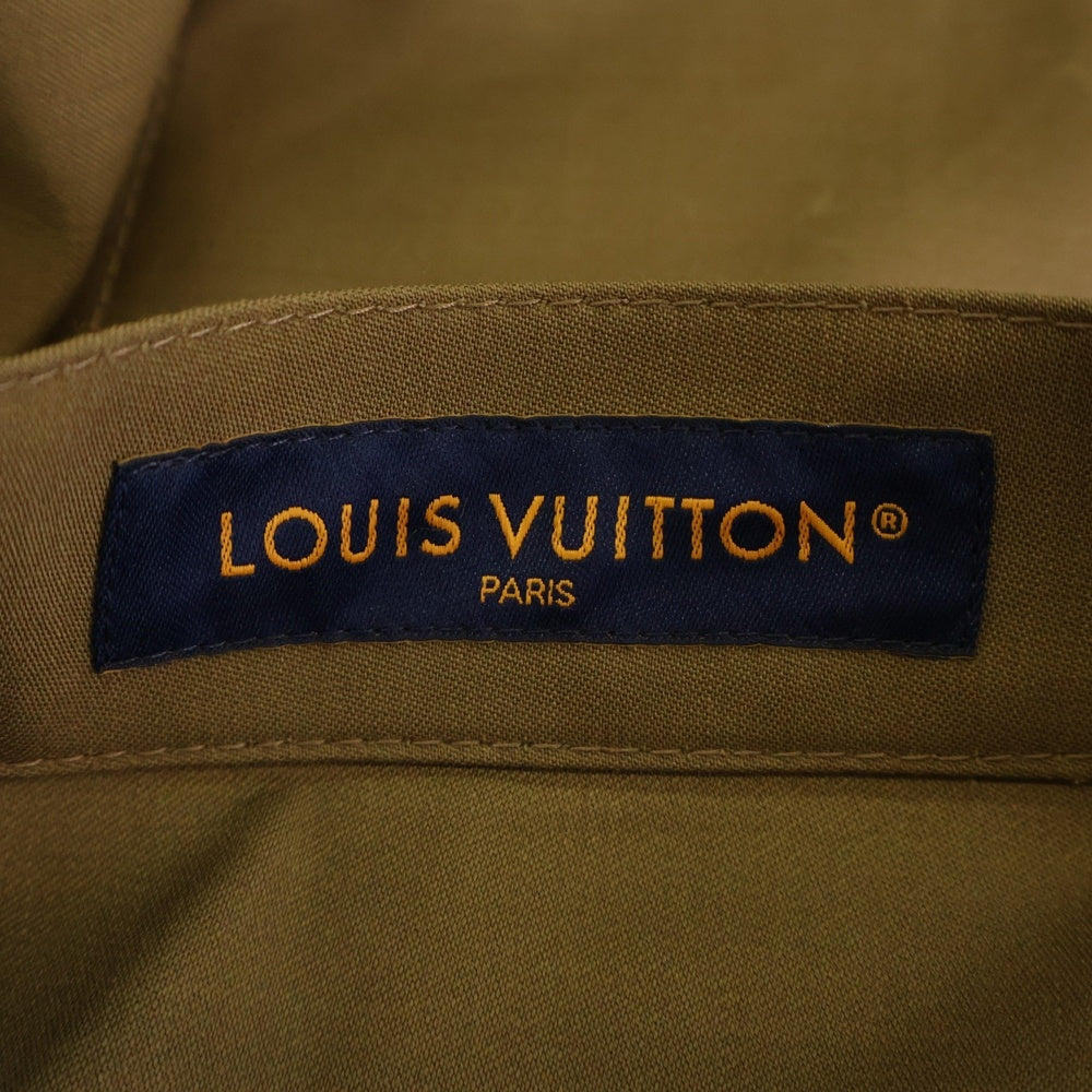 LOUIS VUITTON(ルイヴィトン) 24AW ターコイズ装飾 テーラード ウール ワークウェア ダブルニーワイドトラウザー スラックス ロングパンツ ブラウン