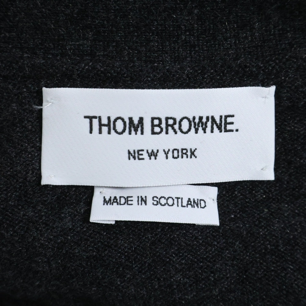 THOM BROWNE(トムブラウン) クラシック カシミヤ 4BAR Vネック カーディガン グレー