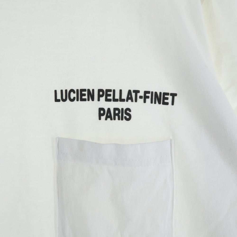 lucien pellat-finet(ルシアンペラフィネ) ロゴプリント クルーネック半袖Tシャツ カットソー ホワイト