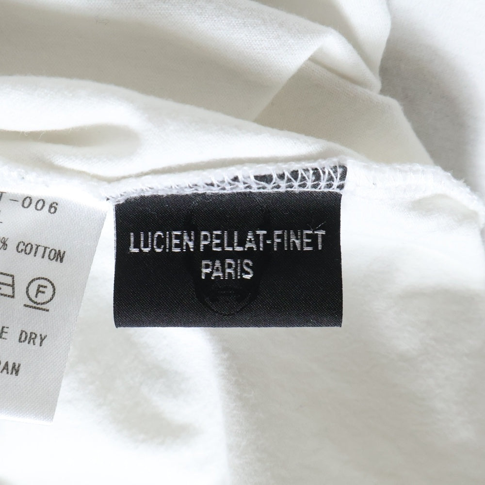 lucien pellat-finet(ルシアンペラフィネ) ロゴプリント クルーネック半袖Tシャツ カットソー ホワイト