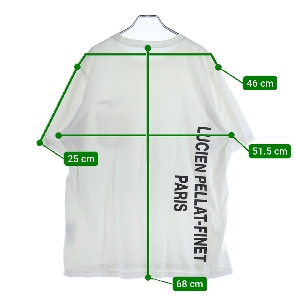 lucien pellat-finet(ルシアンペラフィネ) ロゴプリント クルーネック半袖Tシャツ カットソー ホワイト