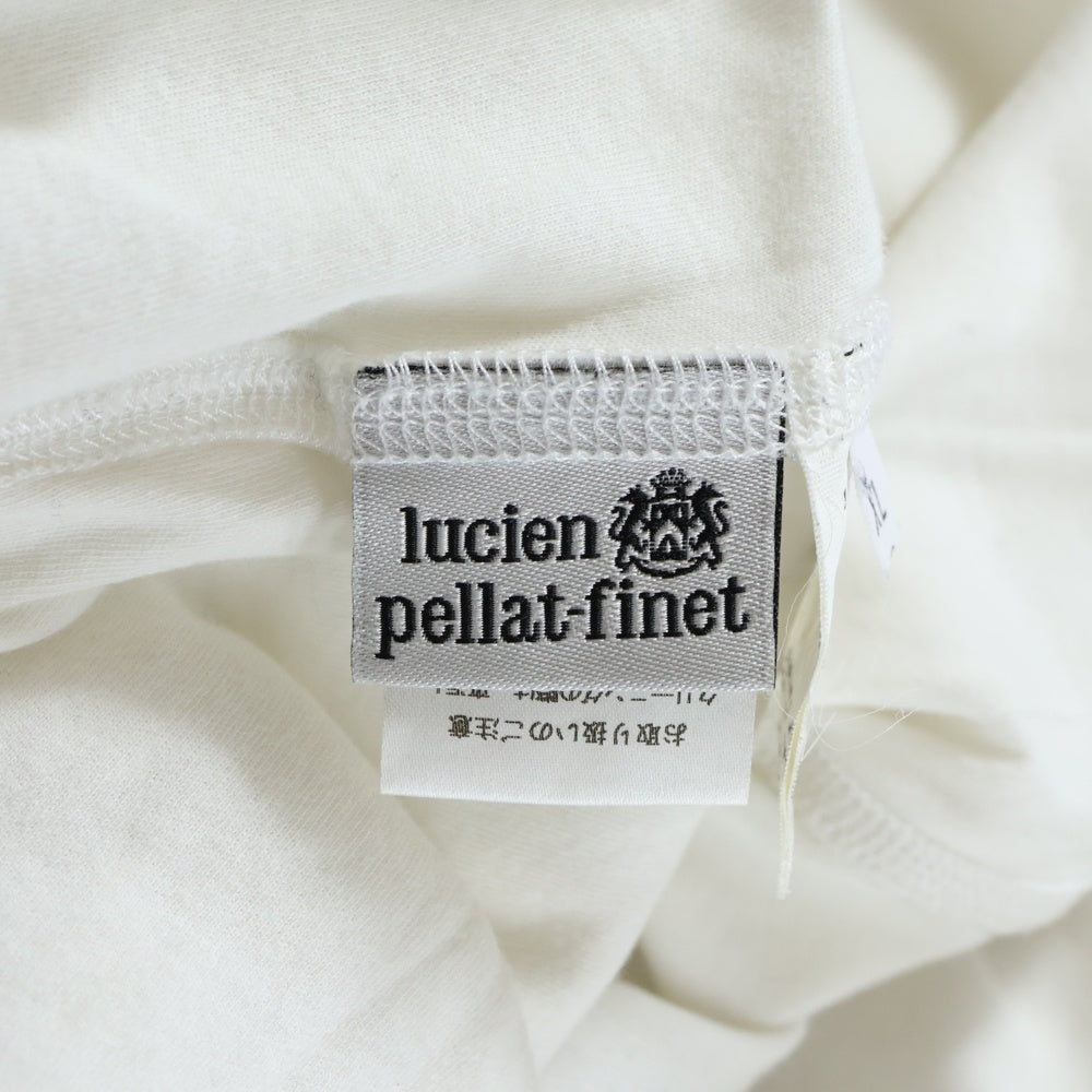 lucien pellat-finet(ルシアンペラフィネ) ベロ スカル ラインストーン カットオフ 半袖Tシャツ カットソー ホワイト