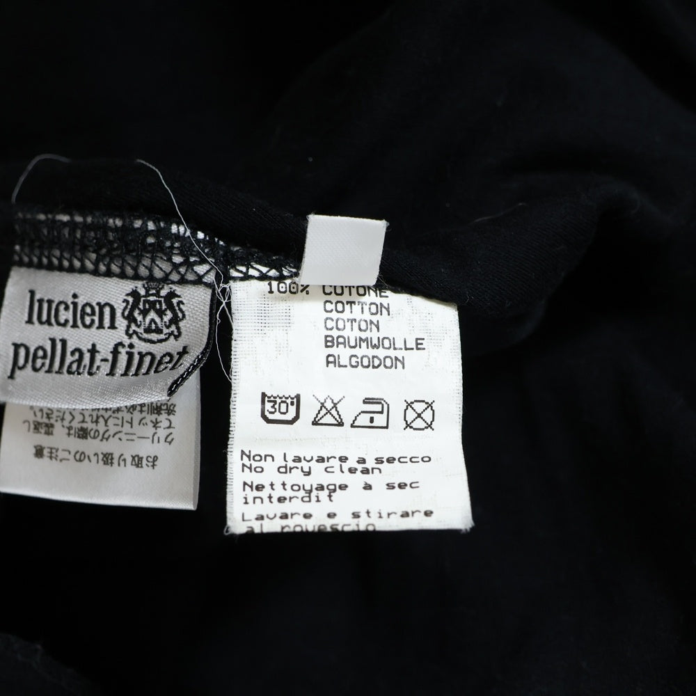 lucien pellat-finet(ルシアンペラフィネ) ベロ スカル ラインストーン カットオフ 半袖Tシャツ カットソー ブラック