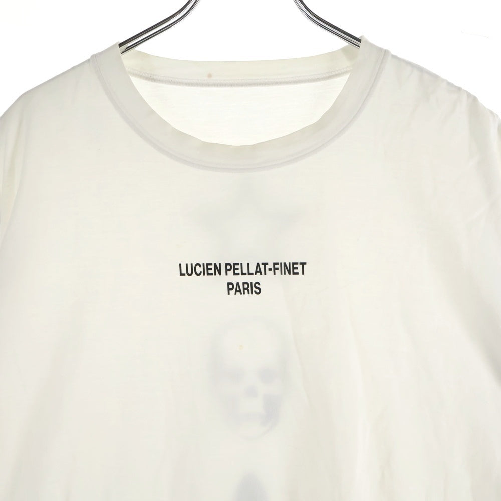 lucien pellat-finet(ルシアンペラフィネ) バックスカル スター プリント クルーネック半袖Tシャツ カットソー ホワイト