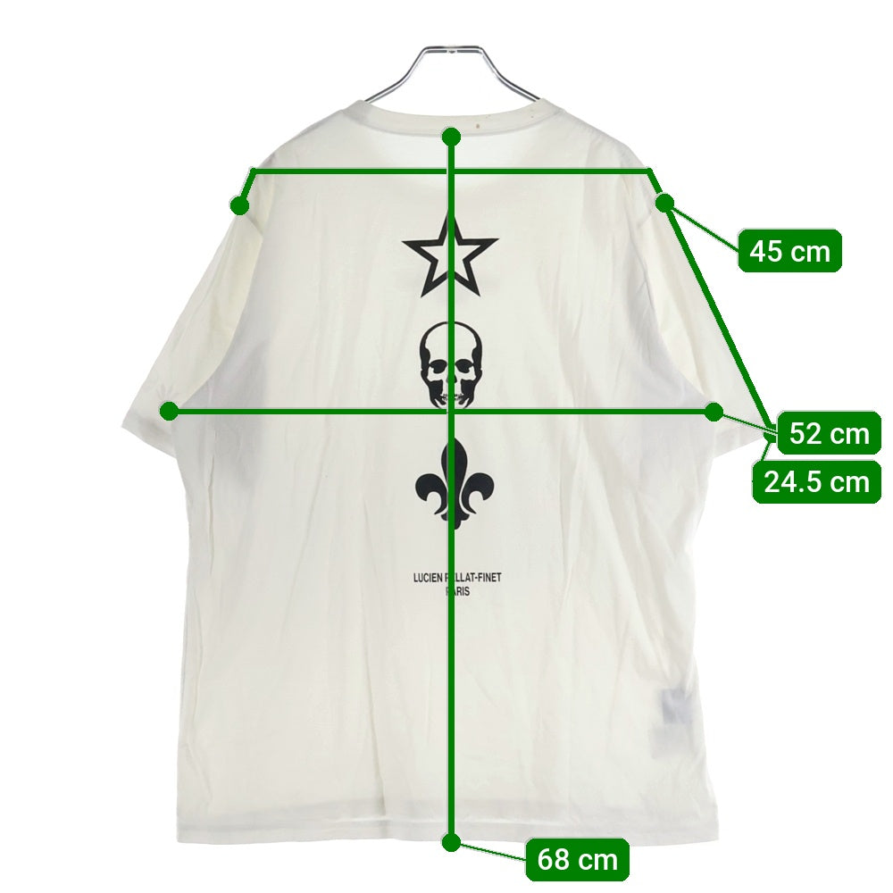 lucien pellat-finet(ルシアンペラフィネ) バックスカル スター プリント クルーネック半袖Tシャツ カットソー ホワイト