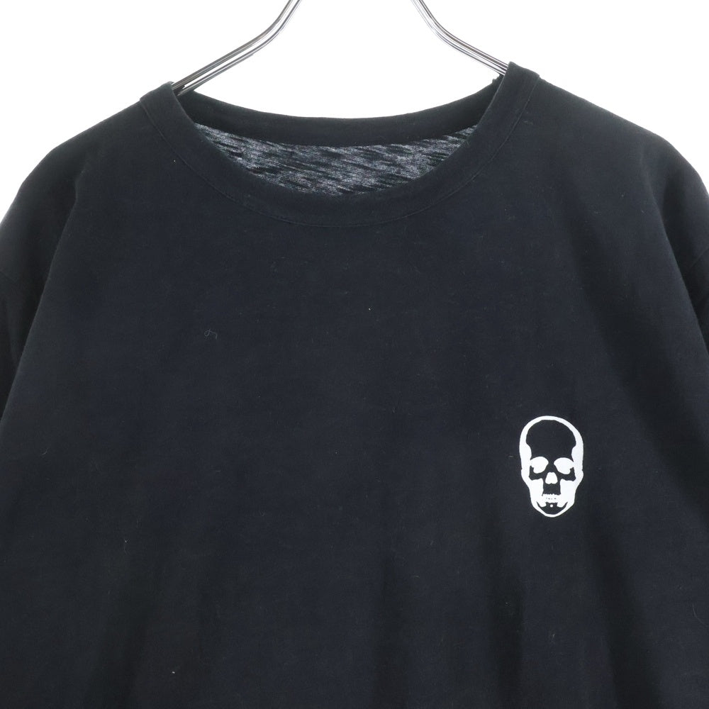 lucien pellat-finet(ルシアンペラフィネ) スカルプリント クルーネック半袖Tシャツ カットソー ブラック