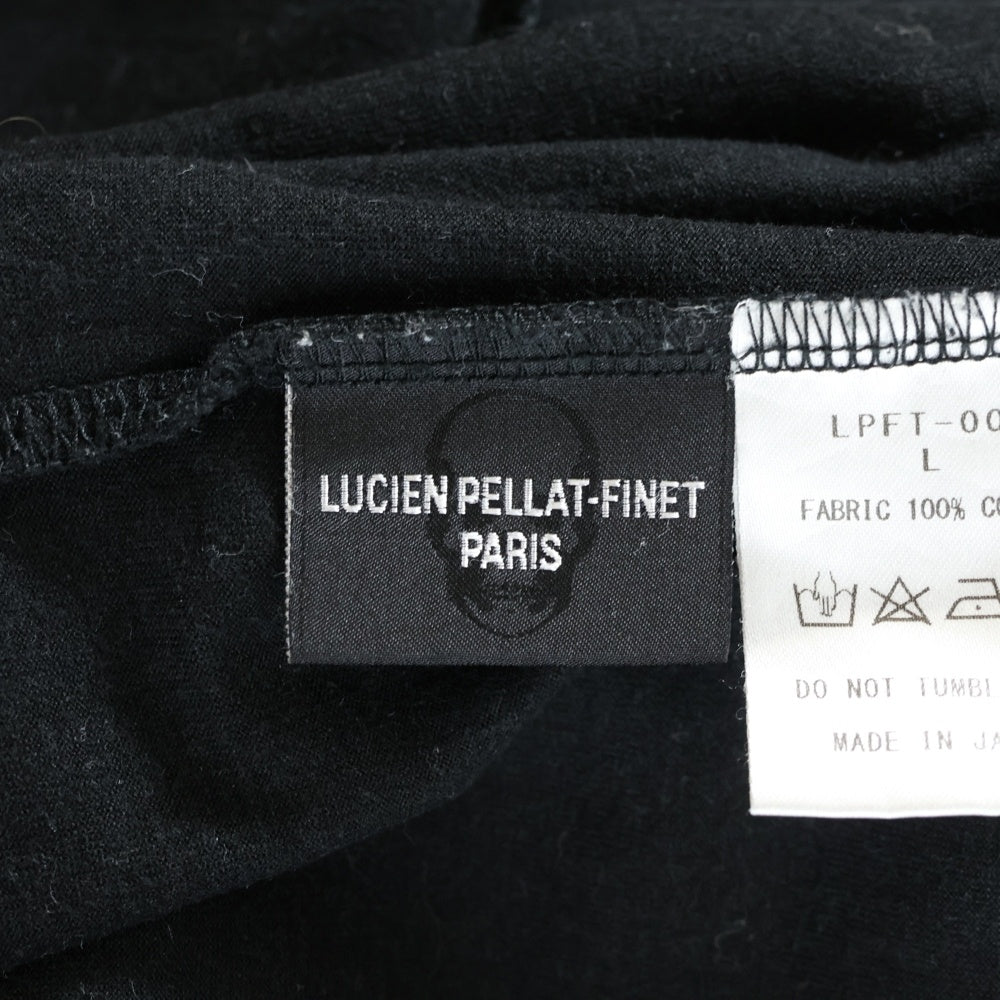 lucien pellat-finet(ルシアンペラフィネ) バックスカルプリント クルーネック半袖Tシャツ カットソー ブラック