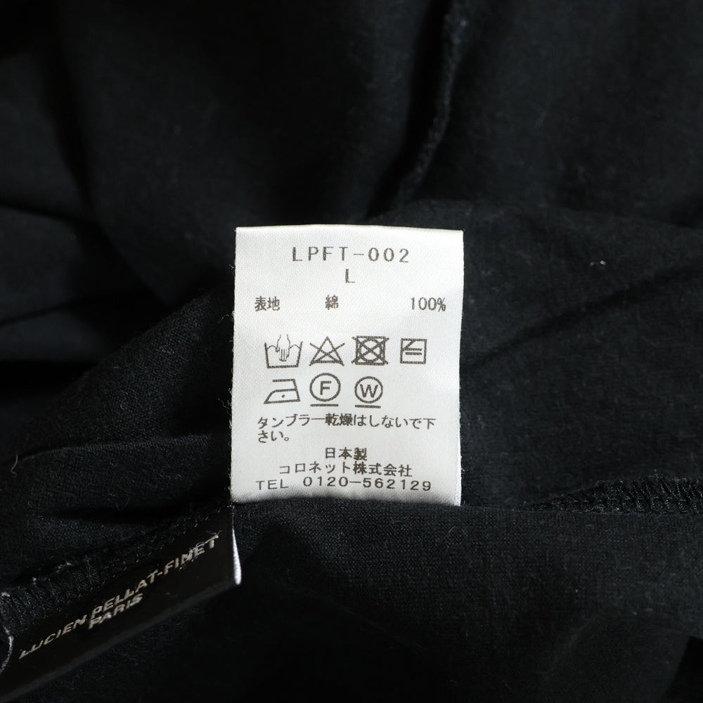 lucien pellat-finet(ルシアンペラフィネ) バックスカルプリント クルーネック半袖Tシャツ カットソー ブラック