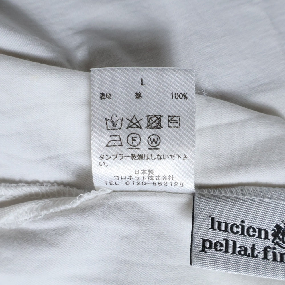 lucien pellat-finet(ルシアンペラフィネ) ラインストーン スカル クルーネック半袖Tシャツ カットソー ホワイト