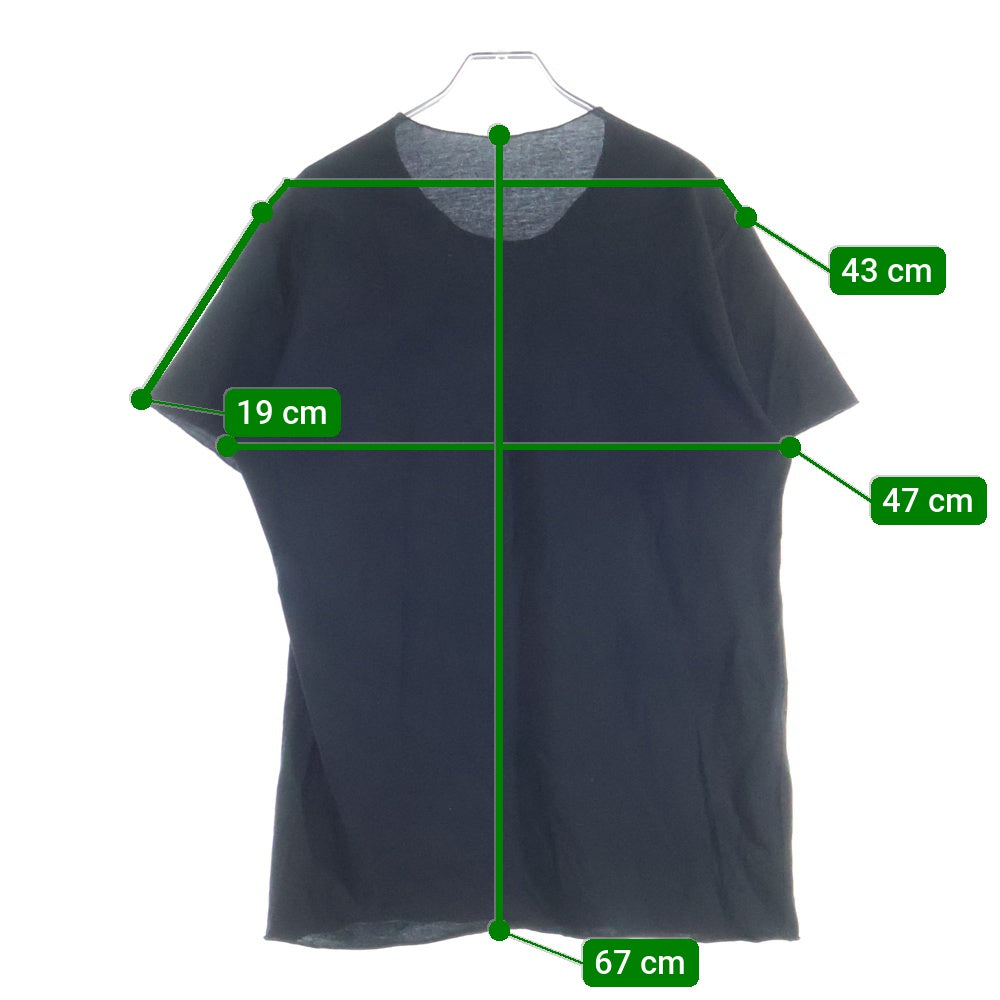 lucien pellat-finet(ルシアンペラフィネ) ラインストーン ビーズ スカル カットオフ 半袖Tシャツ カットソー ブラック