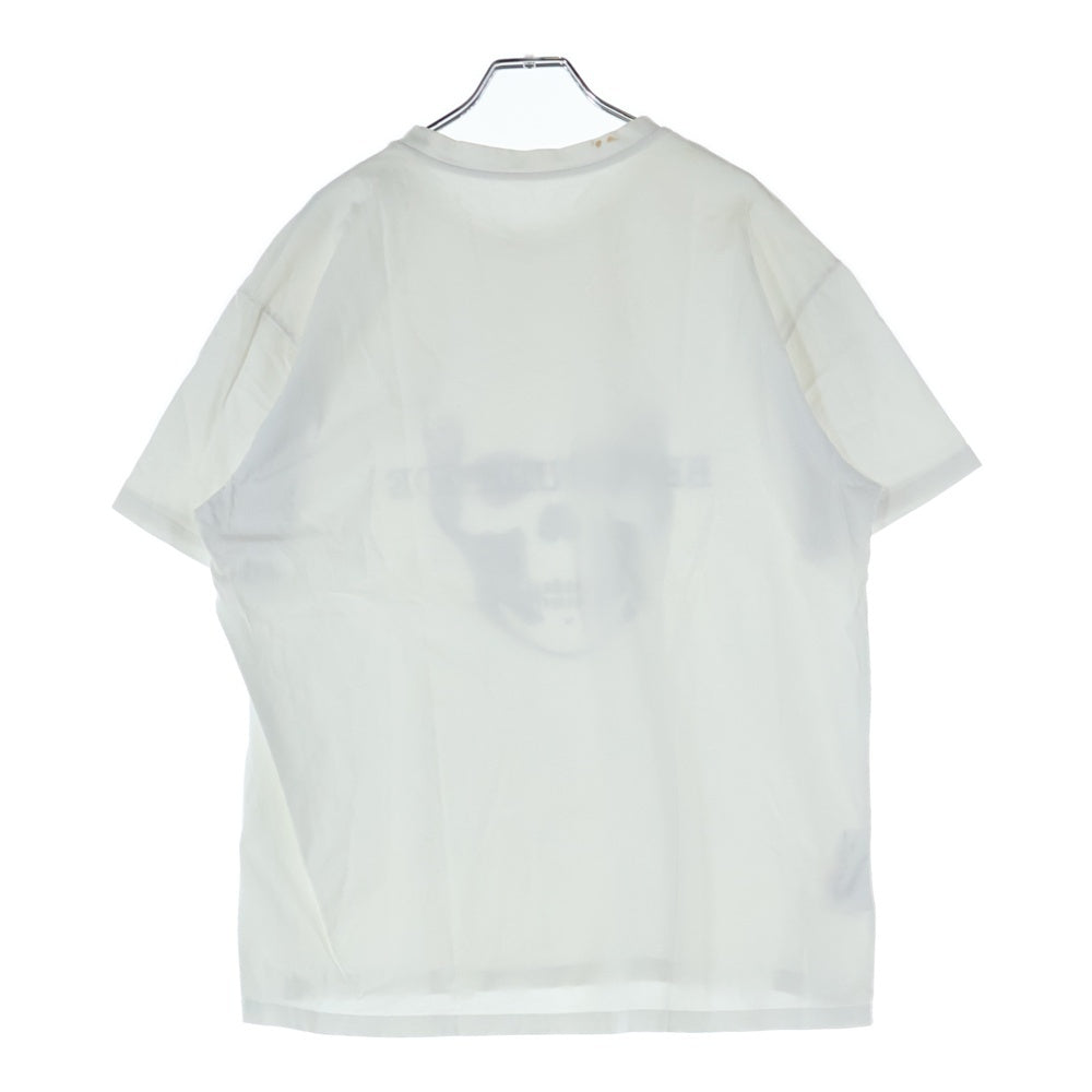 lucien pellat-finet(ルシアンペラフィネ) スカルプリント クルーネック半袖Tシャツ カットソー ホワイト