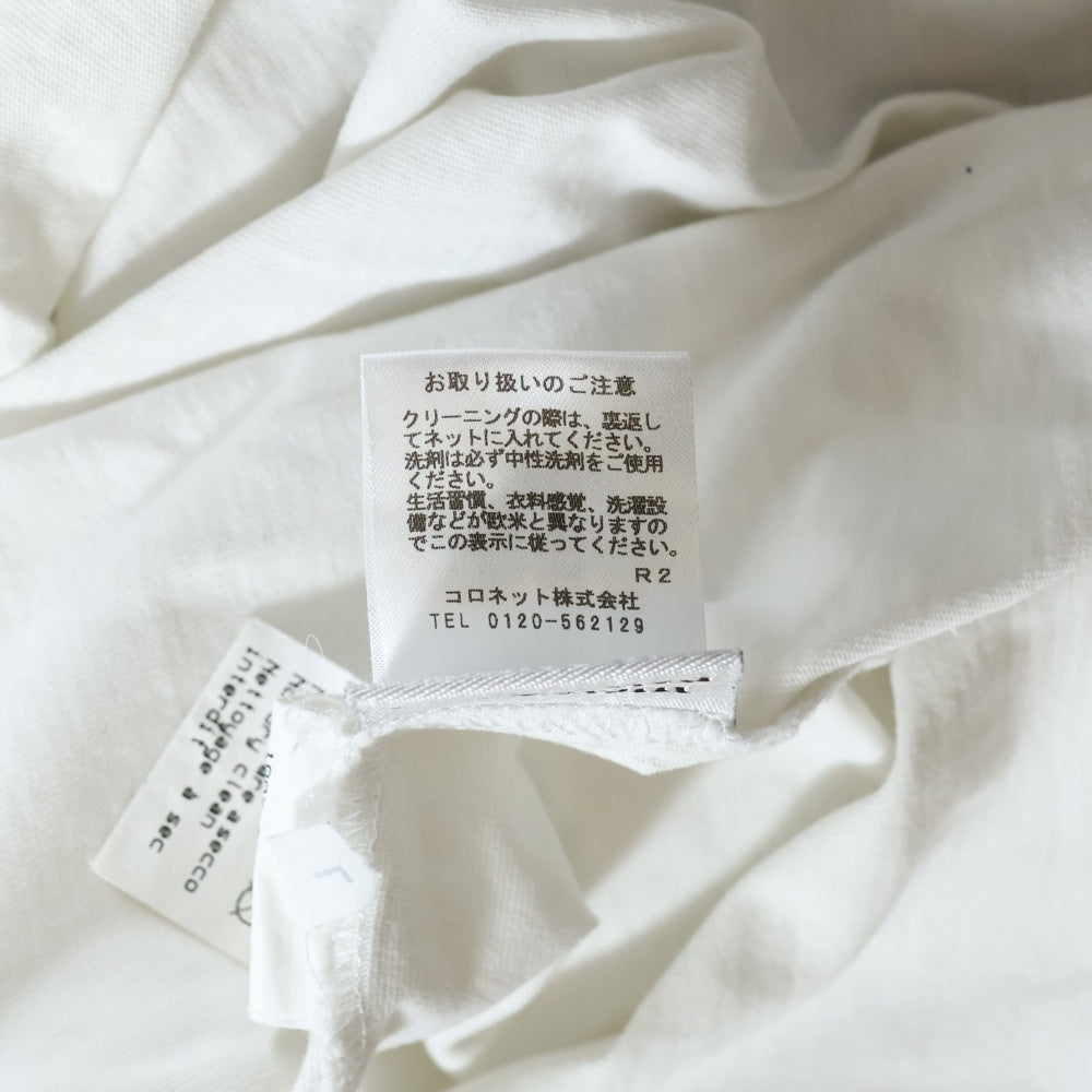 lucien pellat-finet(ルシアンペラフィネ) スカルプリント クルーネック半袖Tシャツ カットソー ホワイト