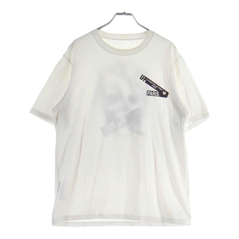 lucien pellat-finet(ルシアンペラフィネ) バックスカルプリント クルーネック半袖Tシャツ カットソー ホワイト
