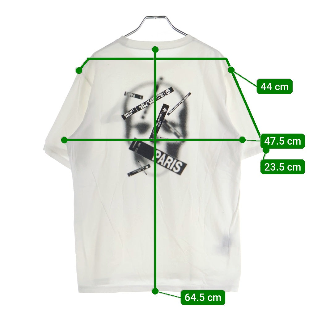 lucien pellat-finet(ルシアンペラフィネ) バックスカルプリント クルーネック半袖Tシャツ カットソー ホワイト