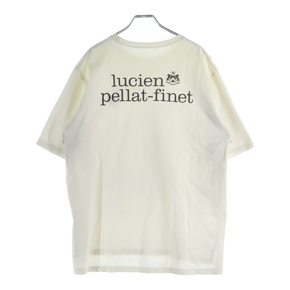 lucien pellat-finet(ルシアンペラフィネ) スカル刺繍 スターラインストーン クルーネック半袖Tシャツ カットソー ホワイト