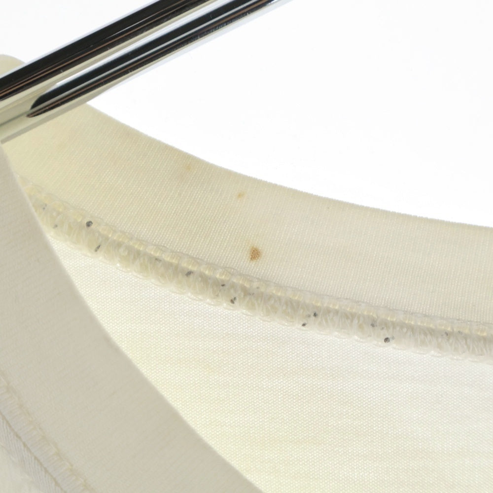 lucien pellat-finet(ルシアンペラフィネ) スカル刺繍 スターラインストーン クルーネック半袖Tシャツ カットソー ホワイト