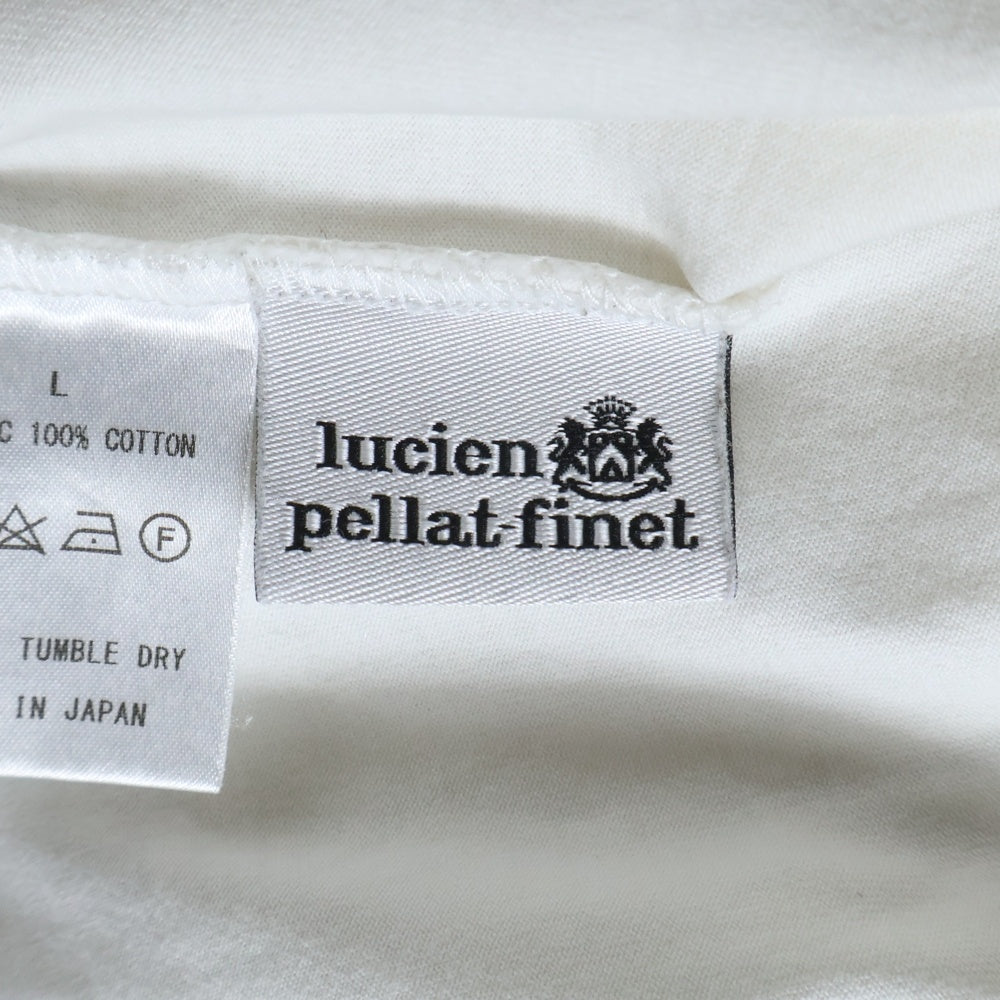 lucien pellat-finet(ルシアンペラフィネ) スカル刺繍 スターラインストーン クルーネック半袖Tシャツ カットソー ホワイト