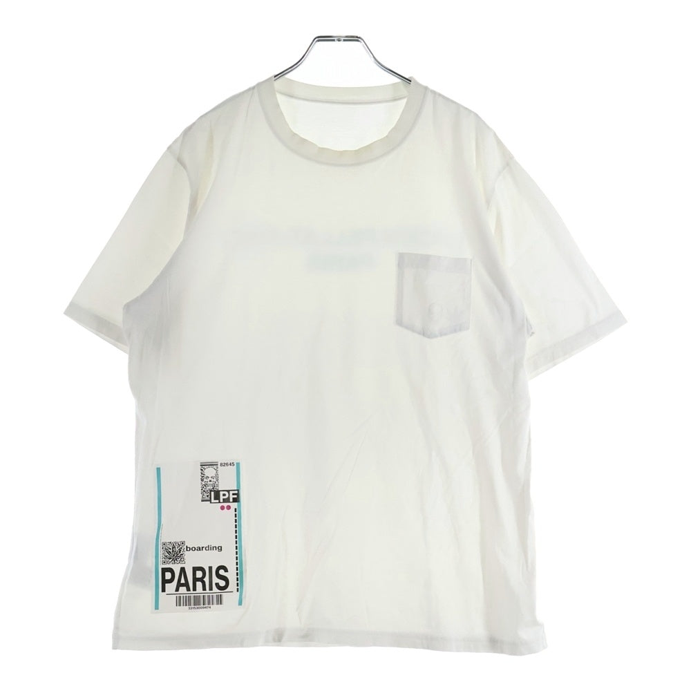 lucien pellat-finet(ルシアンペラフィネ) PARIS スカルプリント クルーネック半袖Tシャツ カットソー ホワイト