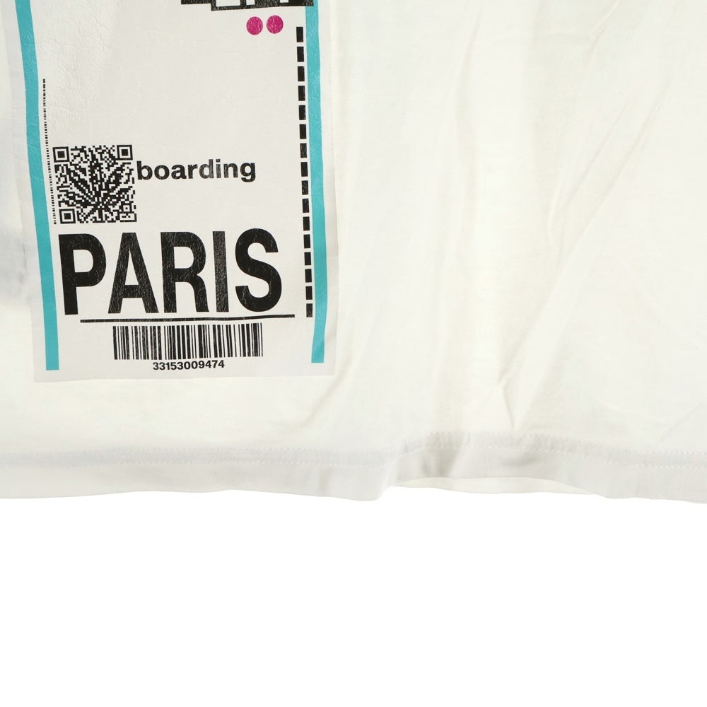 lucien pellat-finet(ルシアンペラフィネ) PARIS スカルプリント クルーネック半袖Tシャツ カットソー ホワイト