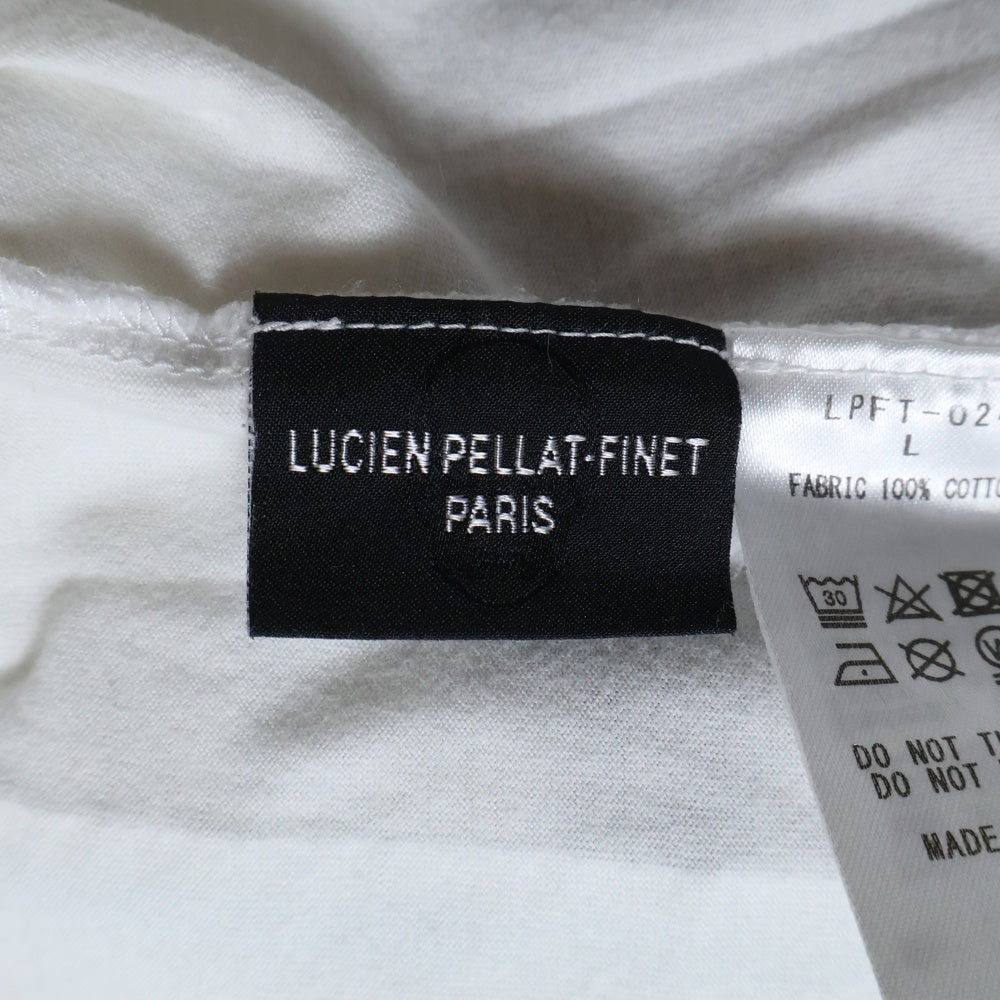 lucien pellat-finet(ルシアンペラフィネ) PARIS スカルプリント クルーネック半袖Tシャツ カットソー ホワイト