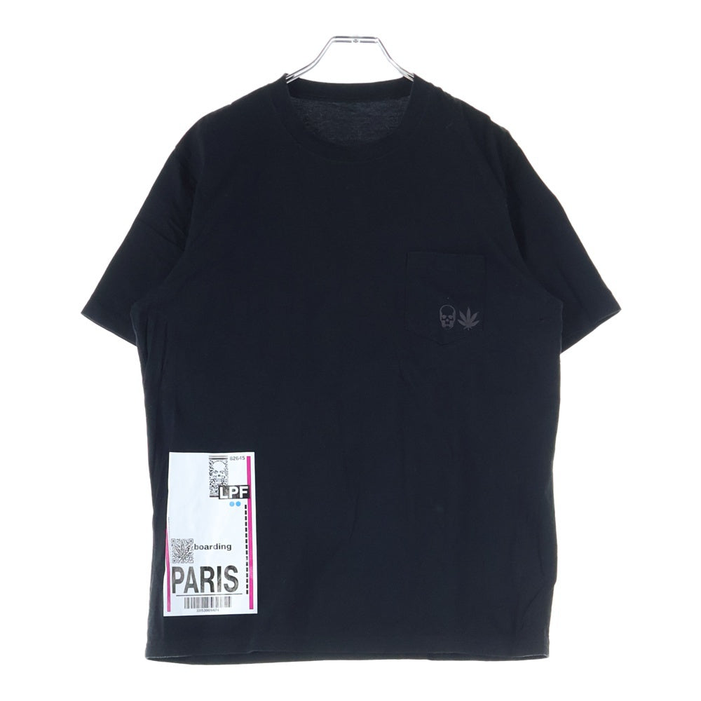 lucien pellat-finet(ルシアンペラフィネ) PARIS スカルプリント クルーネック半袖Tシャツ カットソー ブラック