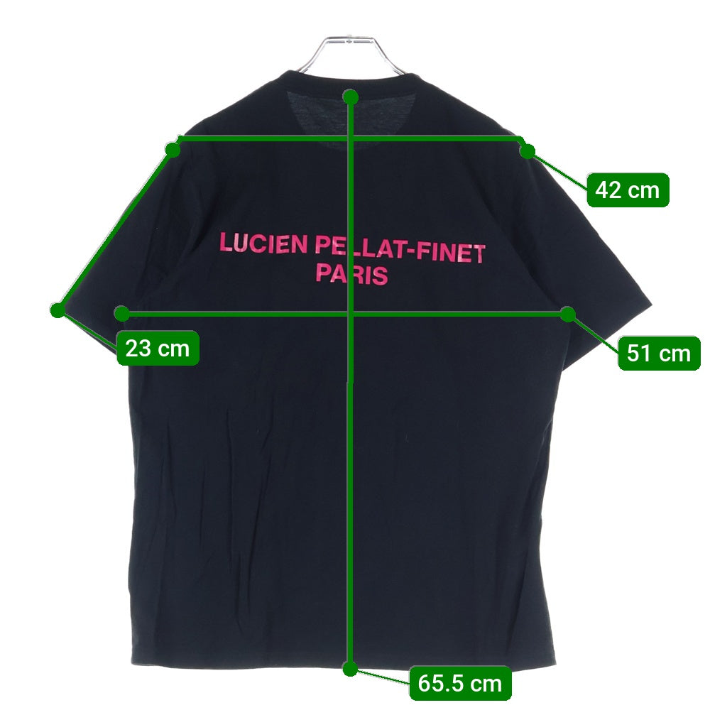 lucien pellat-finet(ルシアンペラフィネ) PARIS スカルプリント クルーネック半袖Tシャツ カットソー ブラック
