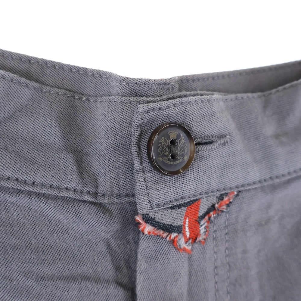 lucien pellat-finet(ルシアンペラフィネ) スカル刺繍 ジップフライハーフパンツ グレー