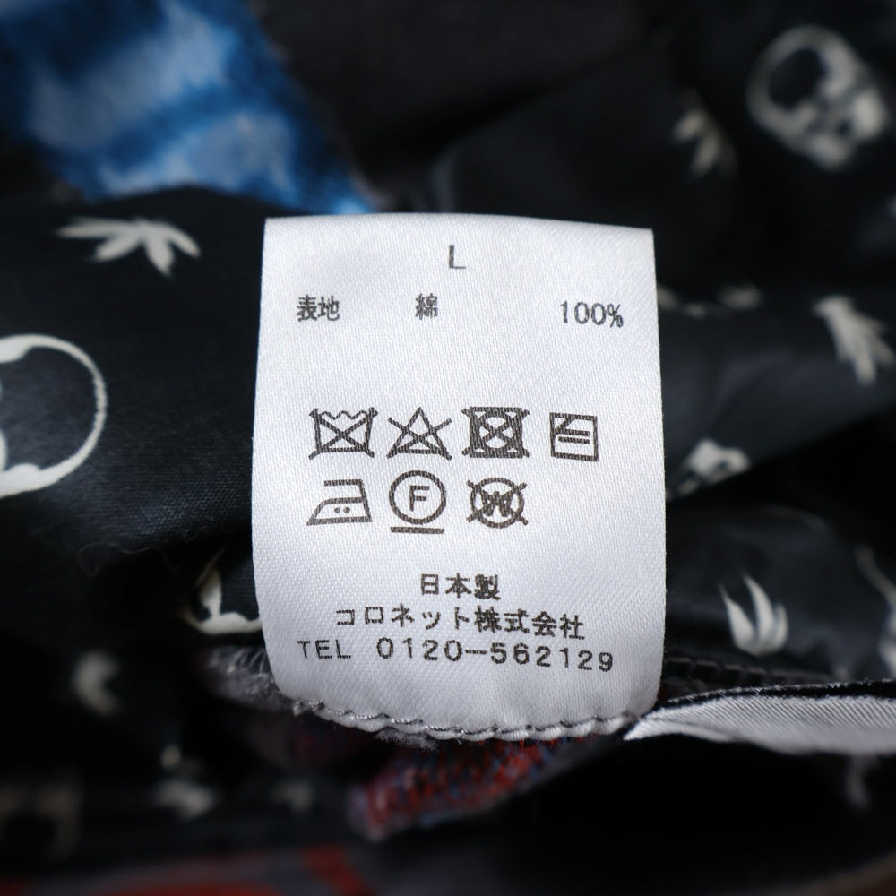 lucien pellat-finet(ルシアンペラフィネ) スカル刺繍 ジップフライハーフパンツ グレー