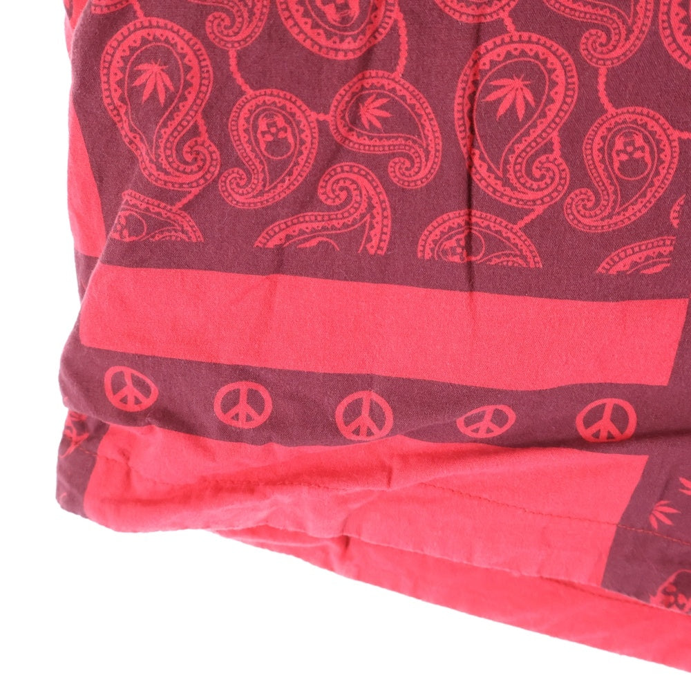 lucien pellat-finet(ルシアンペラフィネ) スカル ペイズリープリント ジップフライハーフパンツ レッド