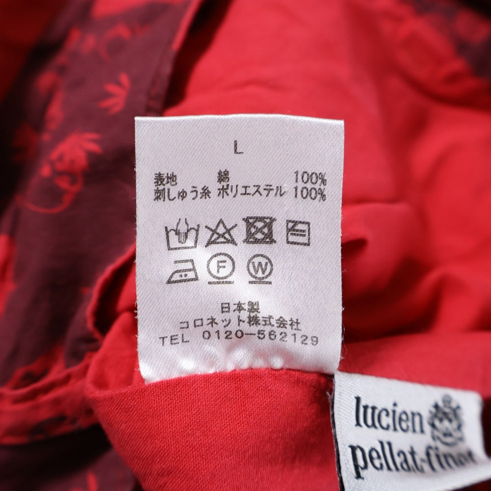 lucien pellat-finet(ルシアンペラフィネ) スカル ペイズリープリント ジップフライハーフパンツ レッド