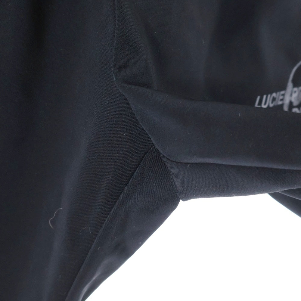 lucien pellat-finet(ルシアンペラフィネ) サイドロゴ スカル ハーフトラックパンツ ブラック