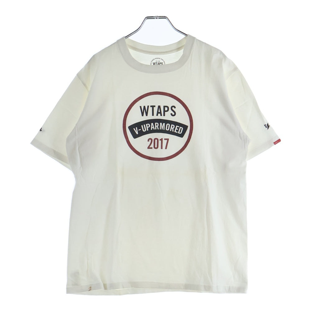 WTAPS(ダブルタップス) V-UPARMORED フロントプリント クルーネック半袖Tシャツ ホワイト