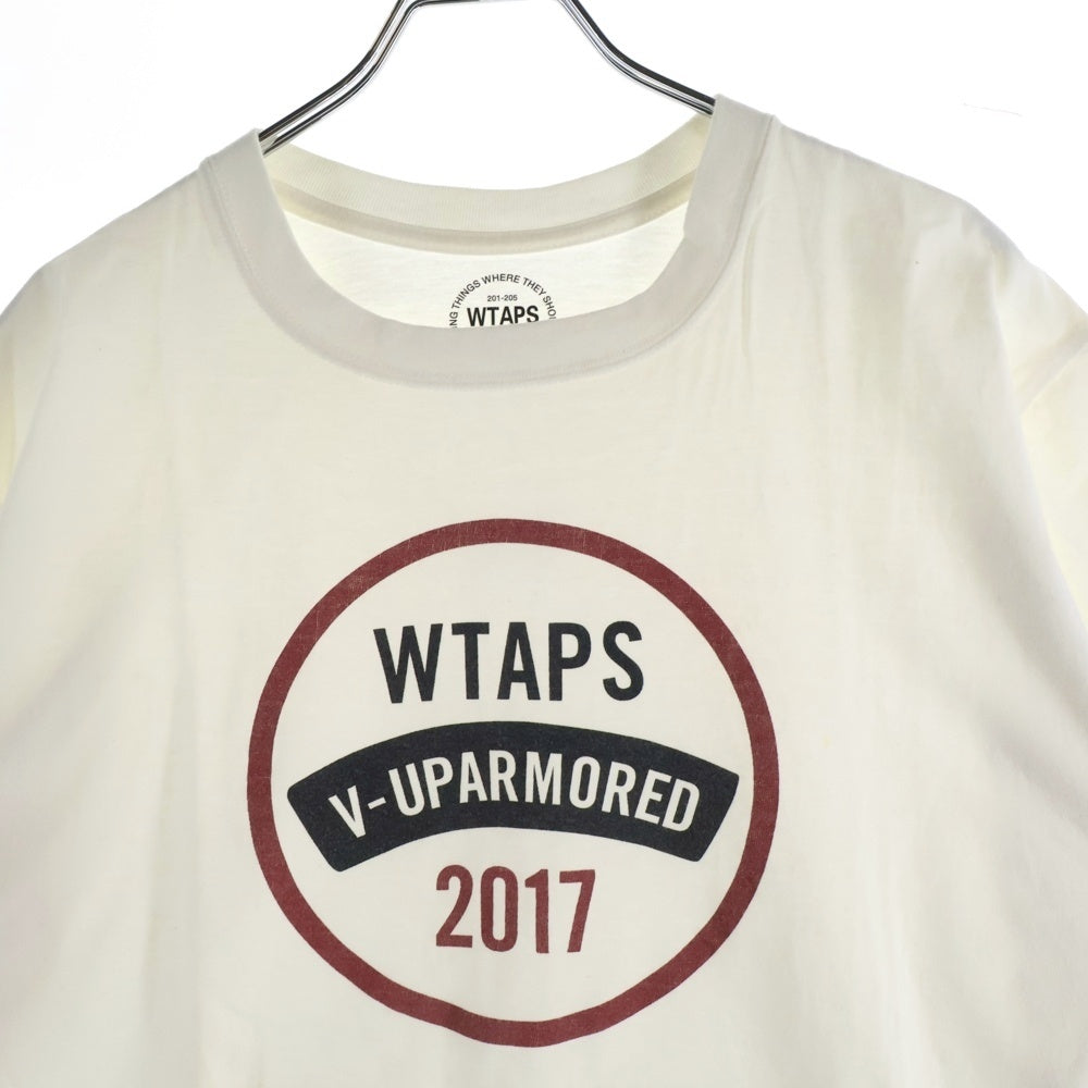 WTAPS(ダブルタップス) V-UPARMORED フロントプリント クルーネック半袖Tシャツ ホワイト