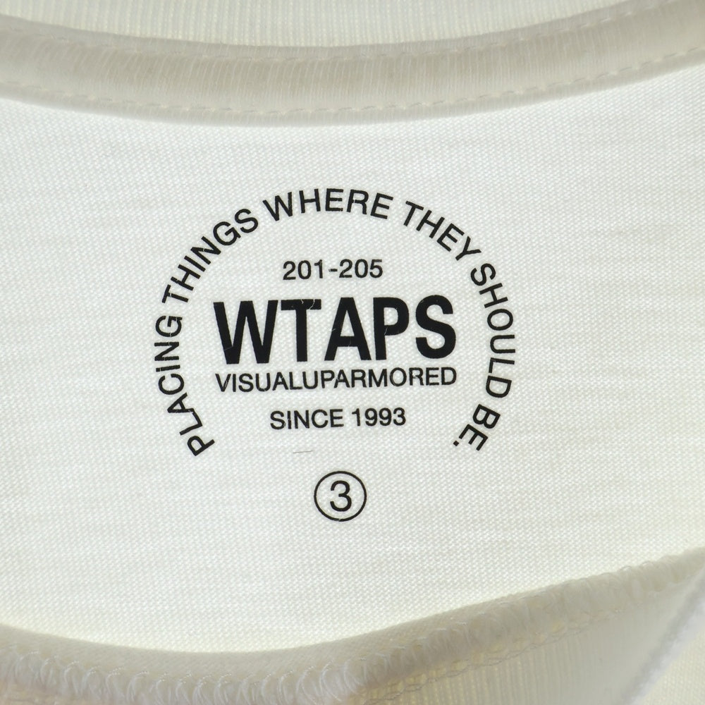 WTAPS(ダブルタップス) V-UPARMORED フロントプリント クルーネック半袖Tシャツ ホワイト