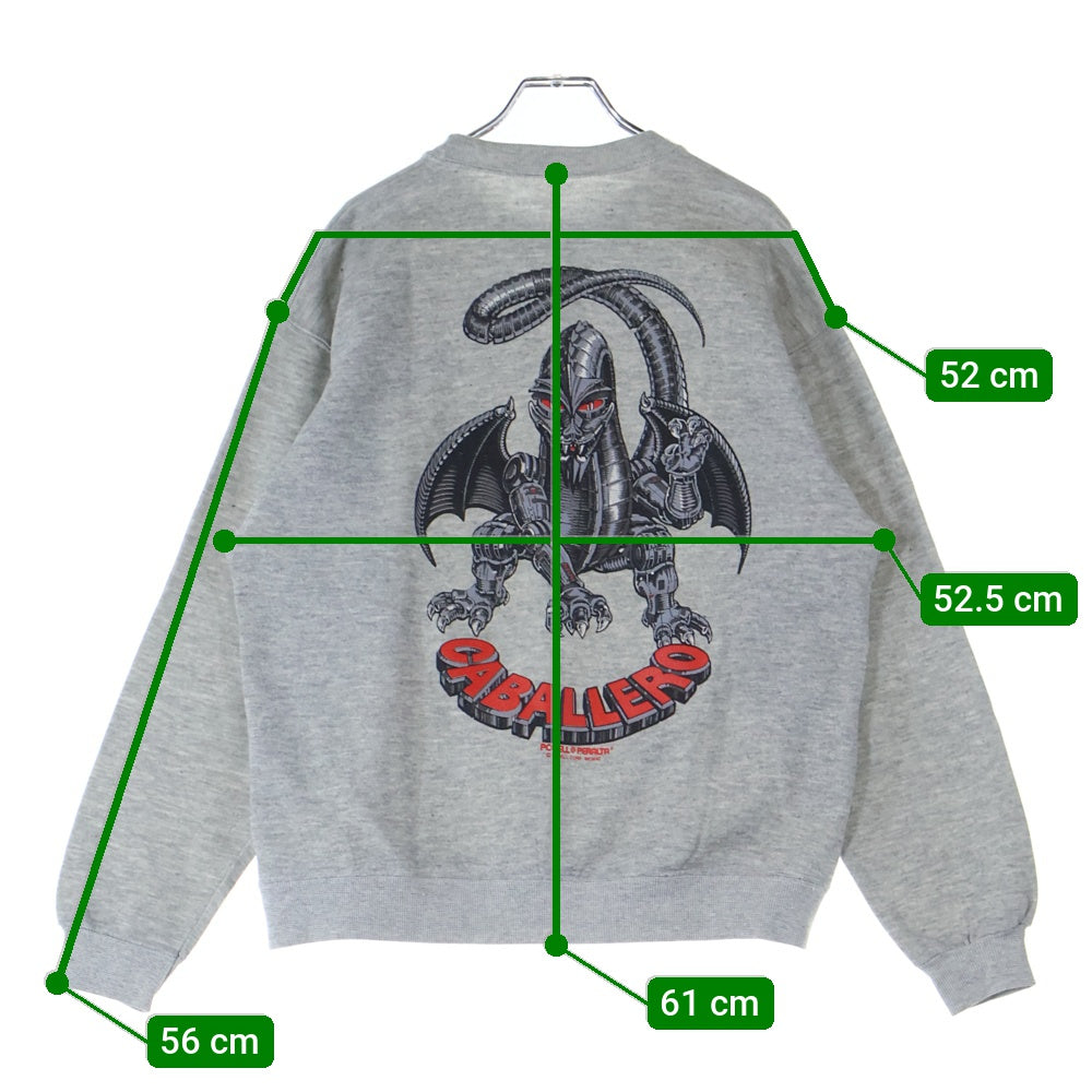 Hanes(ヘインズ) 90s POWELL CABALLERO パウエル キャバレロ 長袖スウェット トレーナー グレー