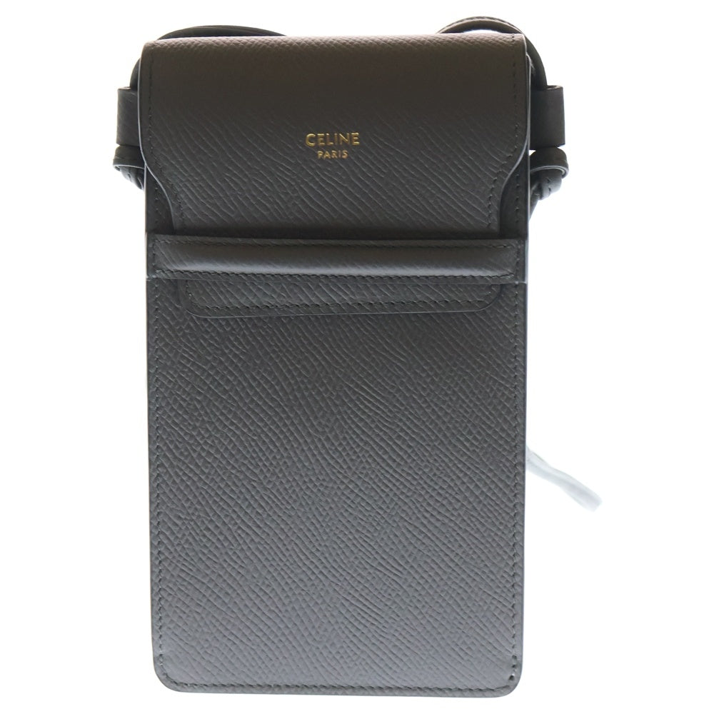 CELINE(セリーヌ) Phone pouch with Flap モバイルポーチ スマホケース グレー