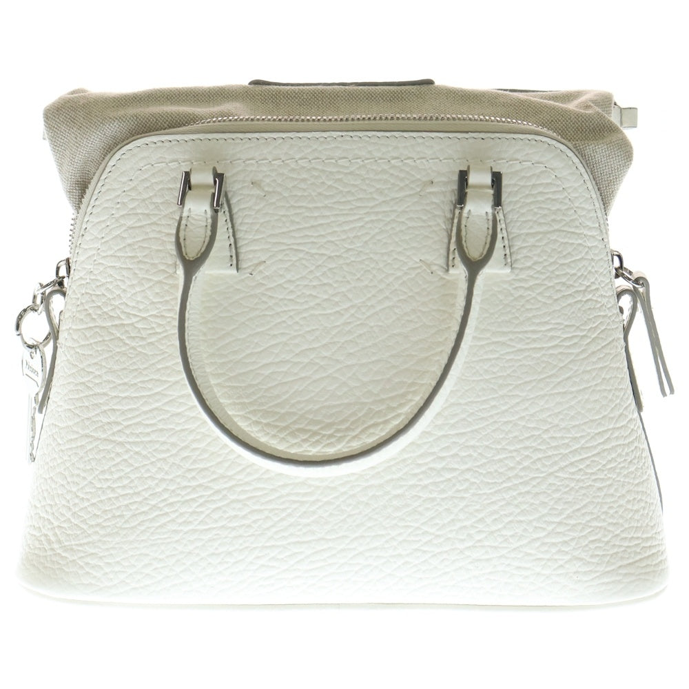 Maison Margiela(メゾンマルジェラ) 5AC ミニ 2way ショルダーバッグ ハンドバッグ グレイニーカーフレザー ホワイト S56WG0082 P4455